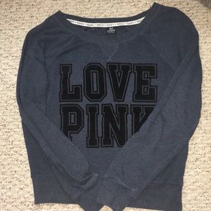 Navy Blue Pink Crewneck